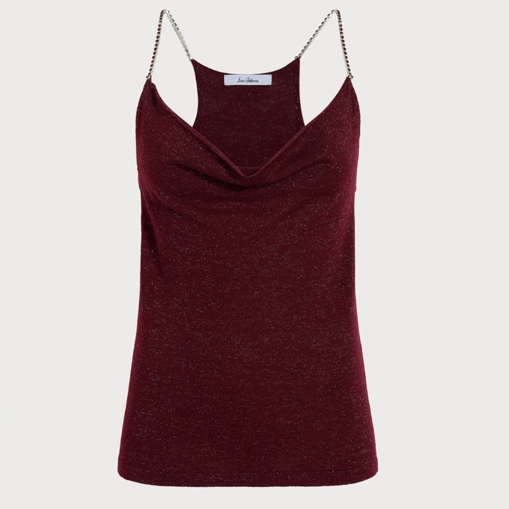 Sam Edelman knit rhinestone strap top